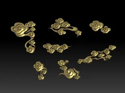 ZBrush  Brush Wedding Decoration foam Sculpture Xiangyun STL 3D print model