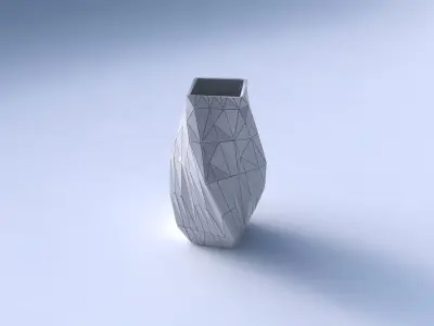Vase twisted quadratic with random triangle plates 3D print model