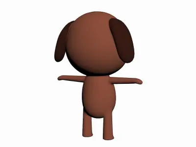 Cartoon Dog Character Low-poly 3D model