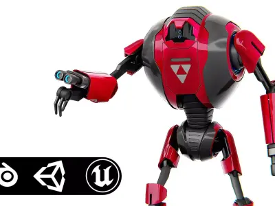 MILITARY DROID F-50 Rigged for Unreal Engine - Unity - MIXAMO 3D model