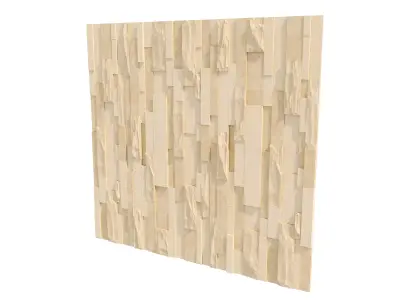 Stone rock wall splinter slab 02 3D model