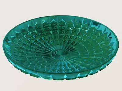 Emerald Glass Bowl  Free 3D model