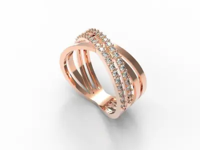 0105 - Stylish Ladies Ring - Wedding Wear 3D print model