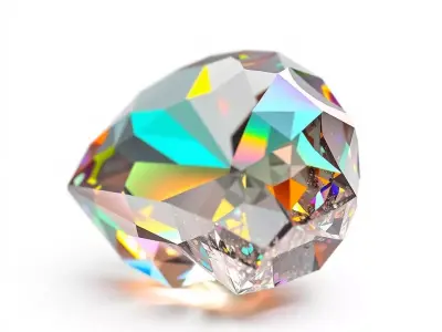 Iridescent Diamond Gem model pack Low-poly 3D model