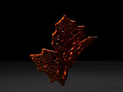 Decor maple autumn leaf 3D print model