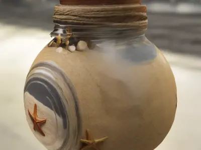 Starfish Sand Jar Low-poly 3D model