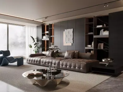 Light luxury living room 3D model buy