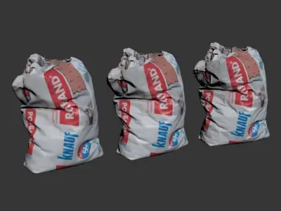 Dry building mix Low-poly 3D model