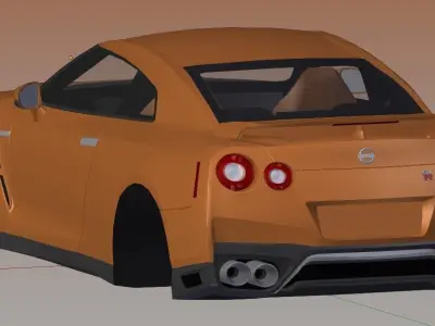 2017 Nissan GTR R35  Low-poly 3D model