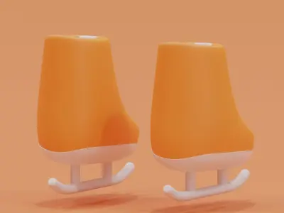 Cartoon Ice Skates Icon 3D model