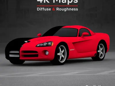 Dodge Viper SRT10 2010 Low-poly 3D model