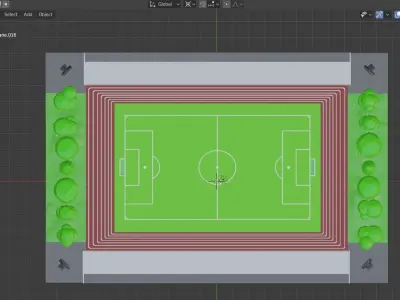 Low-poly Football Stadium Version 1 Free 3D model