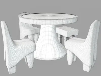 children table and chair 3D model