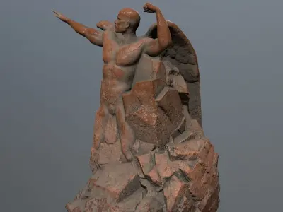 Man statue 1 Low-poly 3D model purchase