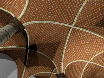 Vaulting 2-3    Romanic   750cm spaced   with thin curbs Low-poly 3D model