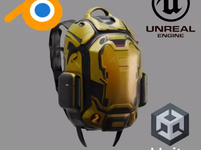 Stylized Backpack BP24 Low-poly 3D model