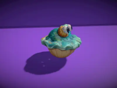 Cartoon SeaShell Low-poly 3D model