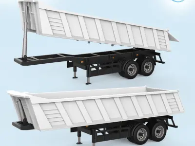 Heavy Tipper Trailer 3D print model