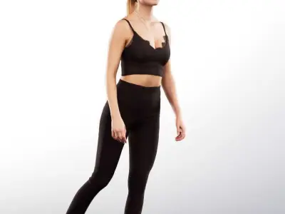Hedda 13301 - Walking Athletic Young Woman Low-poly 3D model