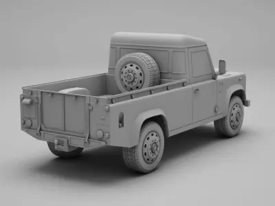 Land Rover Defender 110 Pickup 2011 3D model