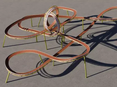 Stunt Track Acrobatic 3D model Low-poly 3D model