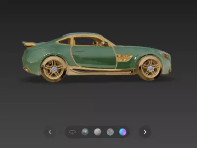Luxury Jade  Gold Mercedes Benz AMG Jeweled Collector 3D Model Low-poly 3D model