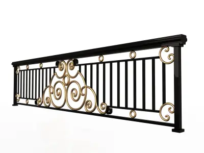Forging Iron Forged Balcony Railing 06 Low-poly 3D model