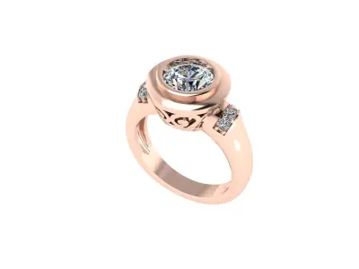 Women diamond ring 3d render 3D print model shop