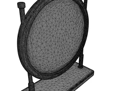 Elegant Golden Round Table Mirror Low-poly 3D model