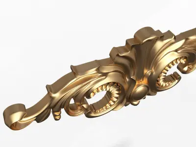 Carved Plaster Molding Decoration Low-poly 3D model