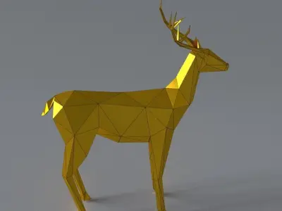 low-poly 3D printer model Deer Low-poly 3D model