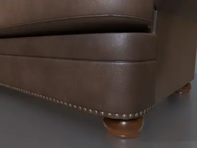 Leather couch Low-poly 3D Game ready model Low-poly 3D model Low-poly 3D model