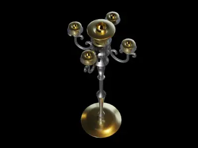 Church Candle Holder - Game Ready 3D Model Free low-poly 3D model
