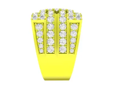 Luxury Wide Band Pave Diamond Men Ring 3D Model 4968 3D print model