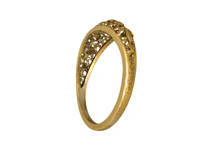 Floral ring 3D print model 2