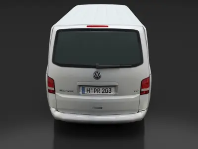 Volkswagen Transporter T5 Van Low-poly 3D model