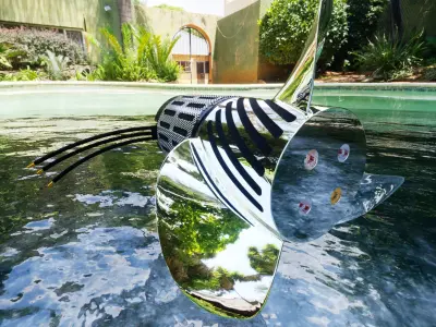 BOAT PROPELLER WITH ENGINE 3D model