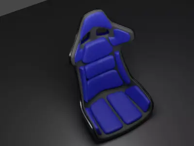 blue sport bucket seat Low-poly 3D model