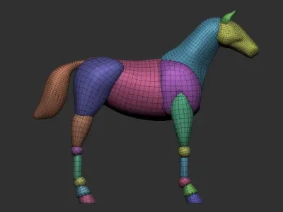 Horse Base Blockout Poligon 3D model