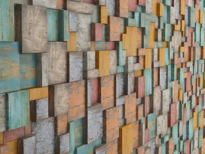 WALL PATTERN CGI INTERIOR Low-poly 3D model