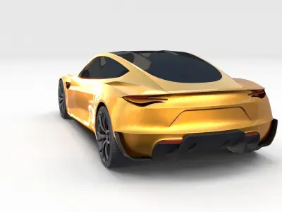 Tesla Roadster Yellow 3D model