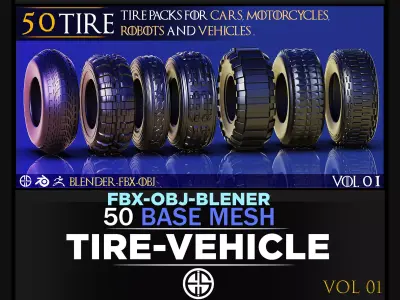 Tire-50 Tire-Car Tire-Vehicle -Transportation-Automotive-Vol 01 3D model