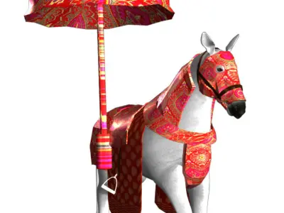 Indian Wedding Horse Rigegd and Animated 3D model
