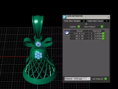 Gold Bell Pendant 3D Printable Model 3D print model
