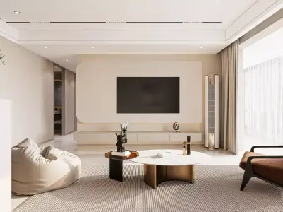 Modern light luxury living room 3D model order