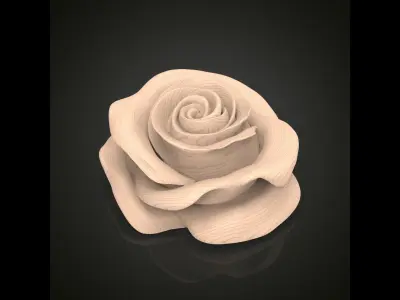 Realistic rose flower 3D print model