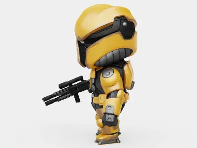 TOON TROOPER DOMIAC Rigged for Unreal Engine - Unity - MIXAMO 3D model