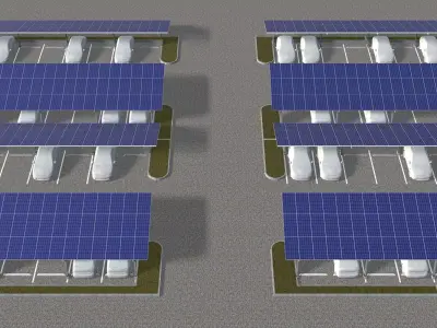 Solar carport layout 3D model