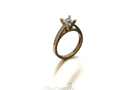 Diamond  earrings gold printable 3D print model