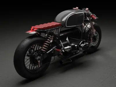 Custom Brat Motorcycle Low-poly 3D model